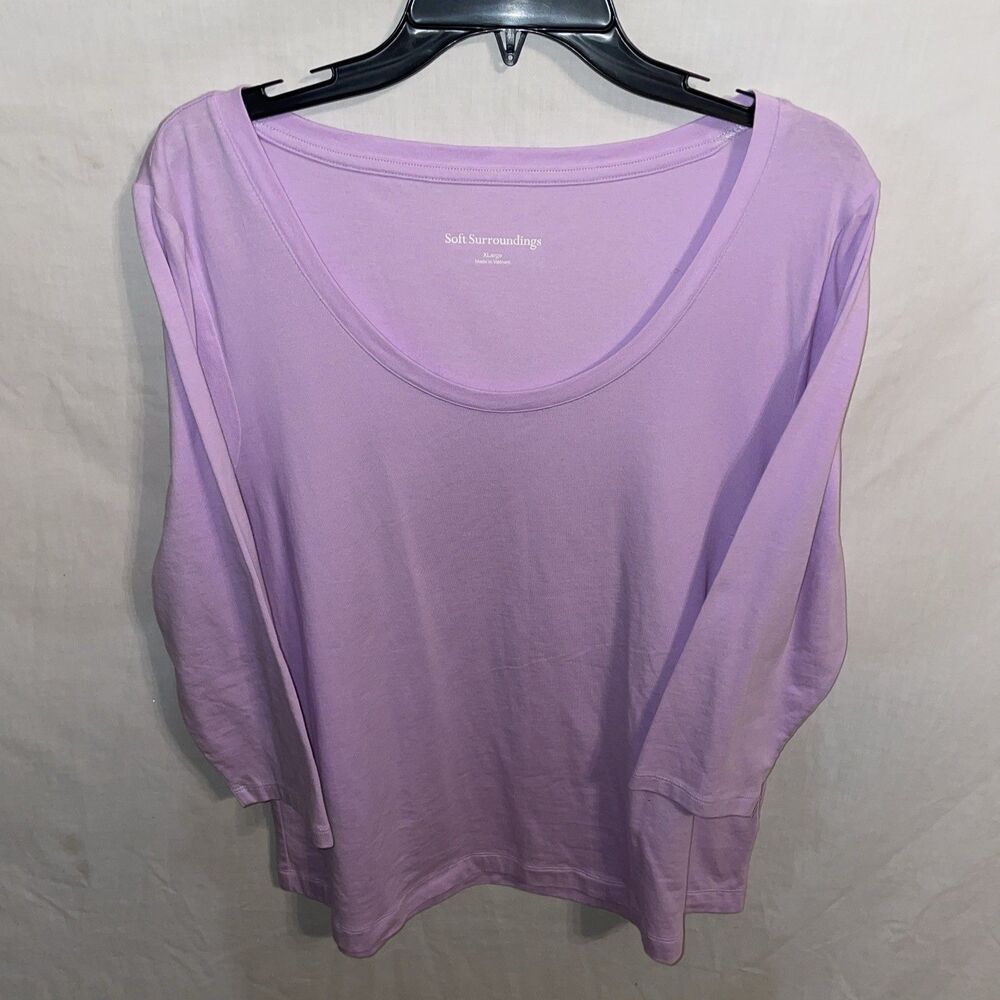 Soft Surroundings Women’s Dressy Blouse Sz XL Light Purple Going Out Party Style